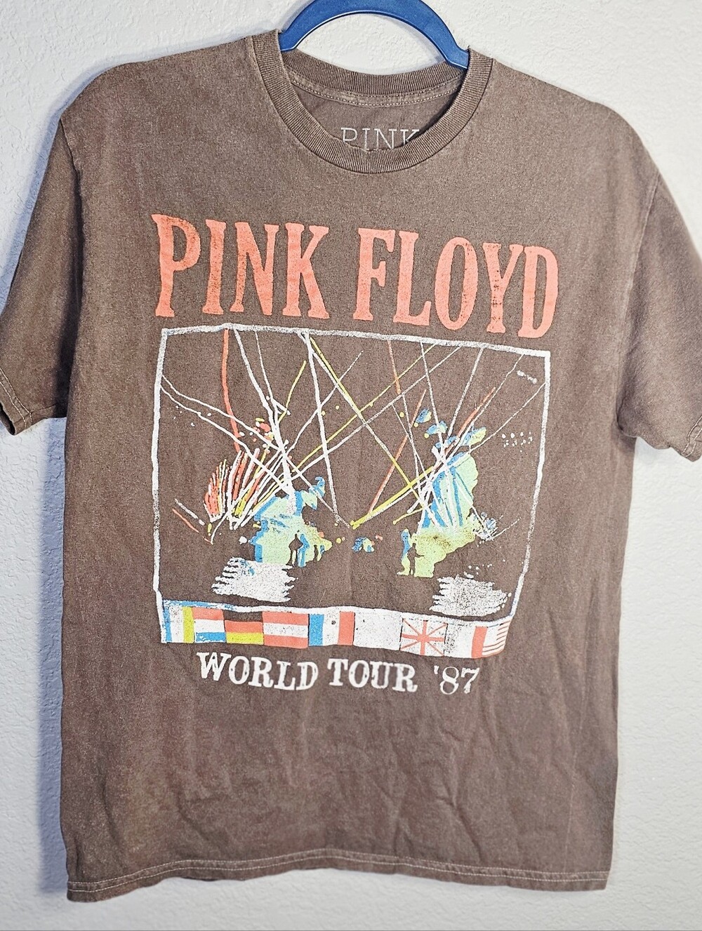 Pink Floyd World Tour '87 Graphic Band Tee Brown Men's Medium